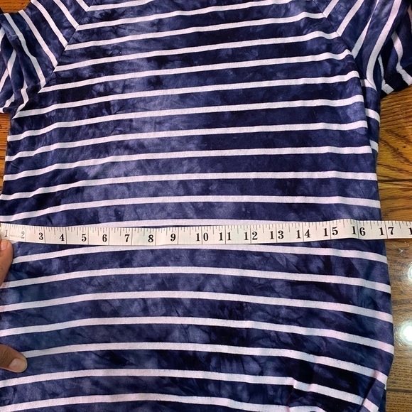 Tribal Shirt Sm. Blue & White Striped & Ti… - Picture 7 of 7